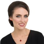 Shamballa Red Glitter Ball Silver Tone Pendant Necklace