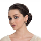 Cavalcade Brown Multi Enamel Gold Tone Stud Pierced Earrings