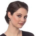 Vivacious Red Multi Enamel and Crystal Silver Tone Stud Pierced Earrings