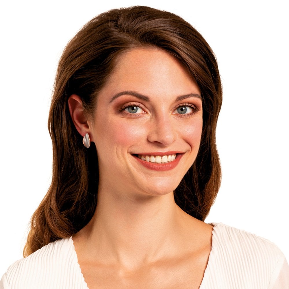 Haven Silver Enamel Rose Gold Tone Stud Pierced Earrings