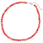 Tallahassee Coral Red Crystal Beaded Necklace