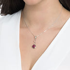 January Garnet Birthstone Sterling Silver Pendant