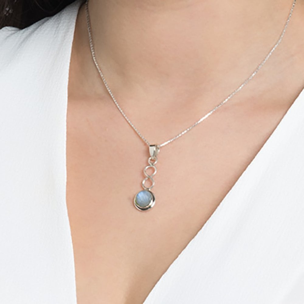 June Moonstone Birthstone Sterling Silver Pendant