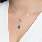 October Blue Opal Birthstone Sterling Silver Pendant