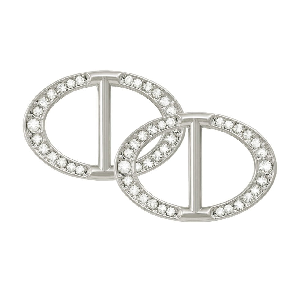 Legacy Crystal Platinum Tone Scarf Ring/Sarong Ring (2 Pack)