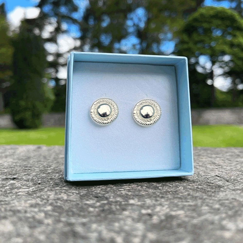 Finesse Silver Tone Classic Stud Pierced Earrings