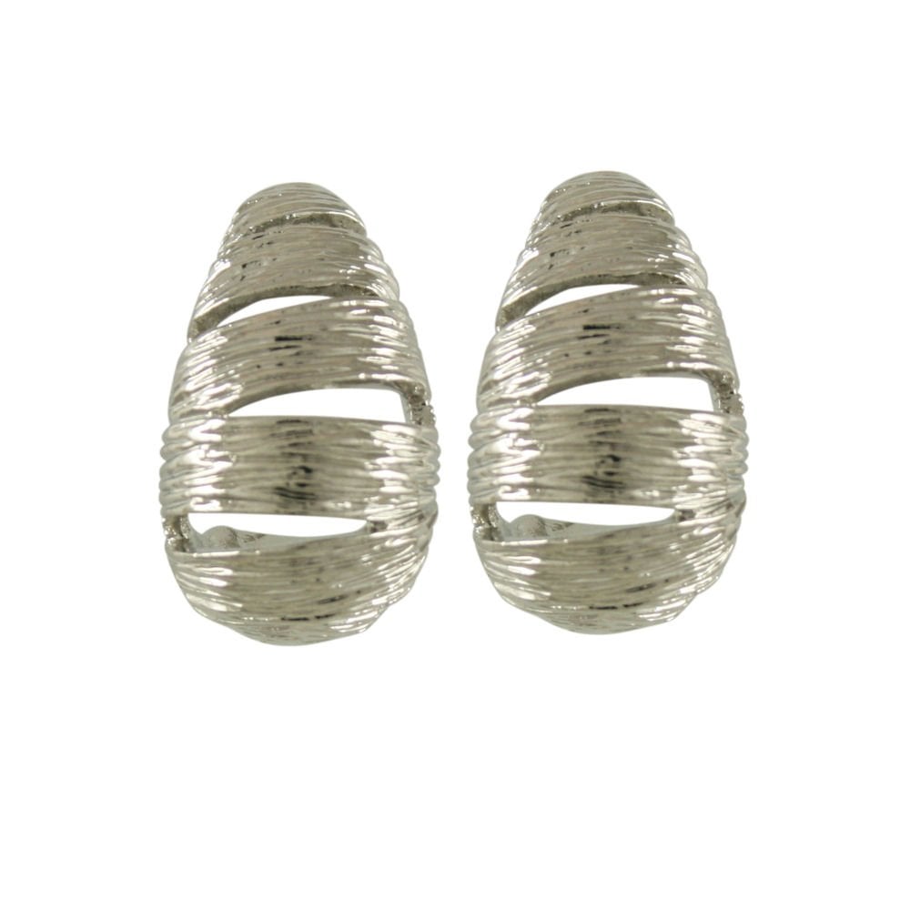 CIRO Plush Silver C-Curve Pierced Earrings