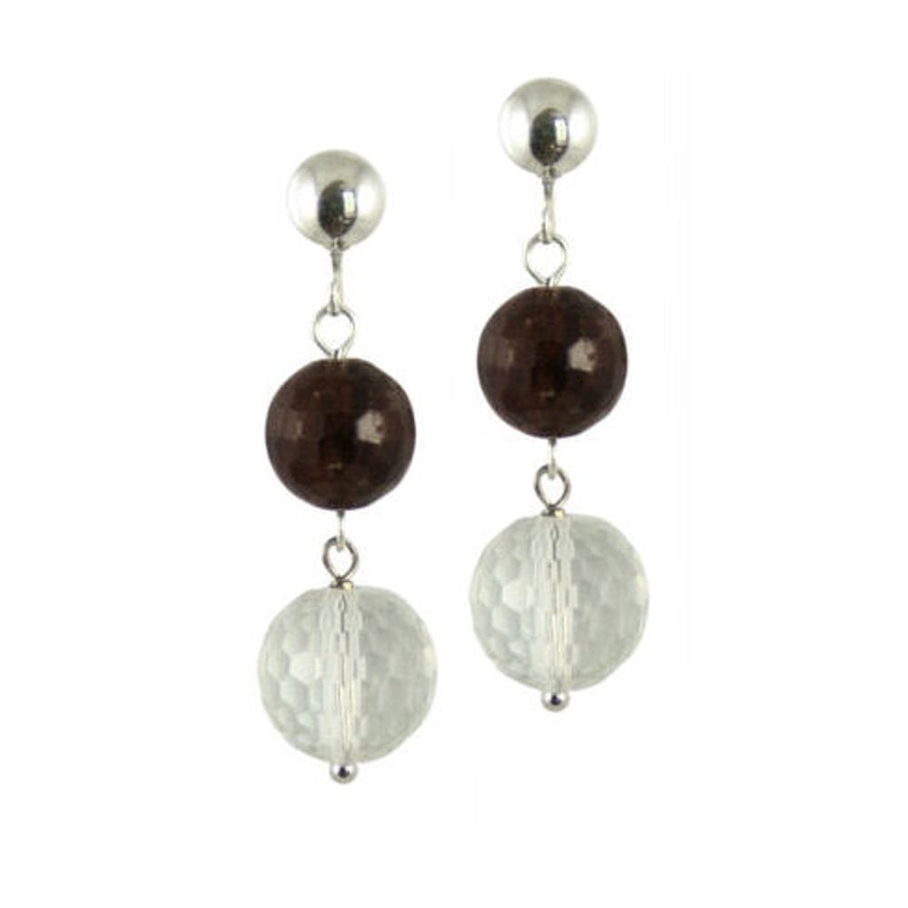 Sophisticated Garnet Silver Drop Clip On Earrings
