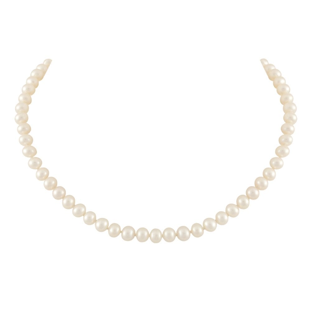 Pure Pearls 17 Inch 7-8mm AAA White Freshwater Pearl Necklace