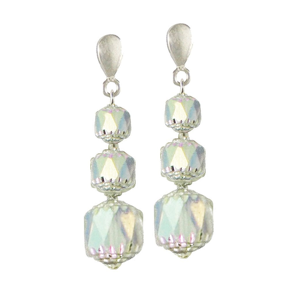 Charisma Clear and Aurora Borealis Preciosa Crystal Drop Pierced Earrings