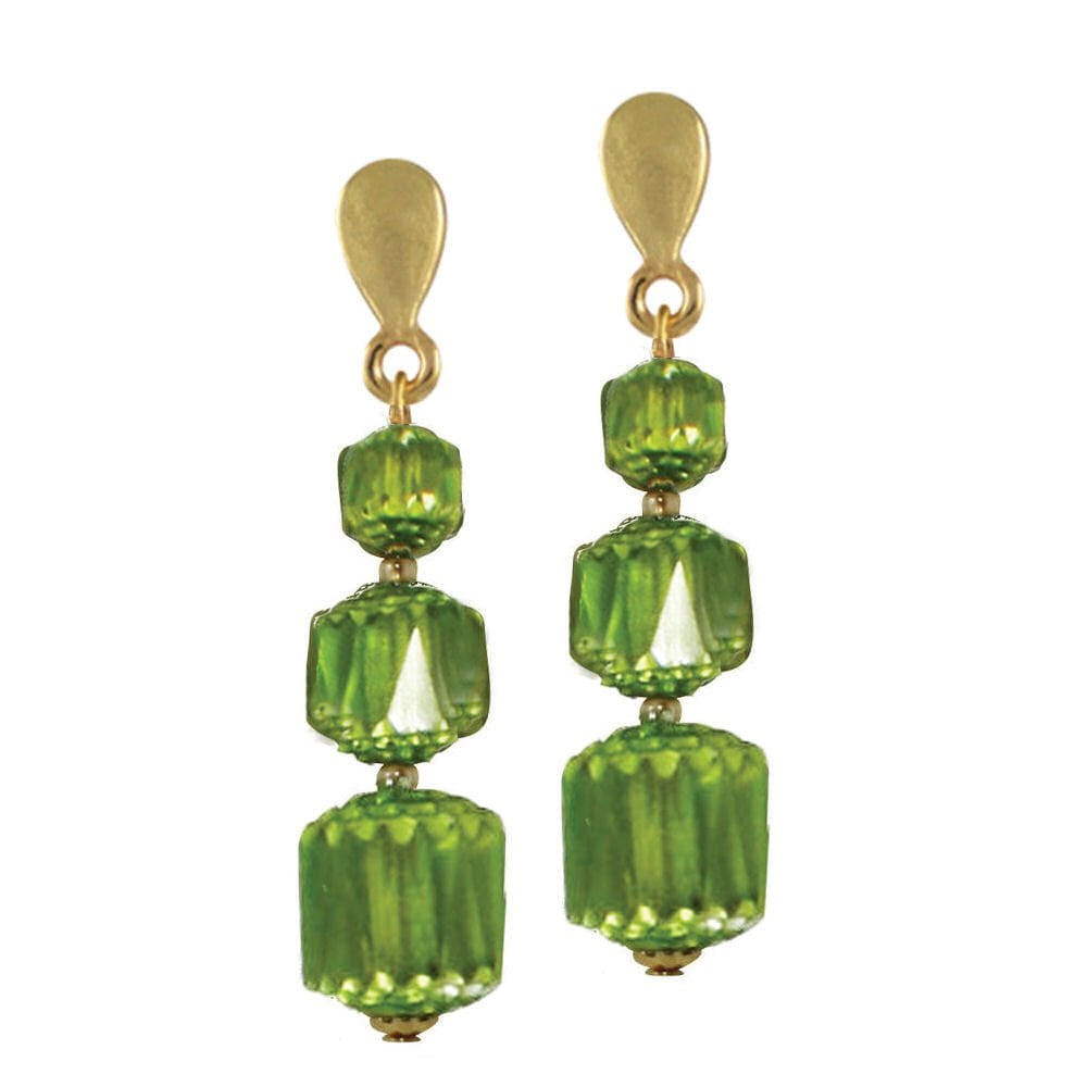 Charisma Lime Green Preciosa Crystal Drop Clip On Earrings