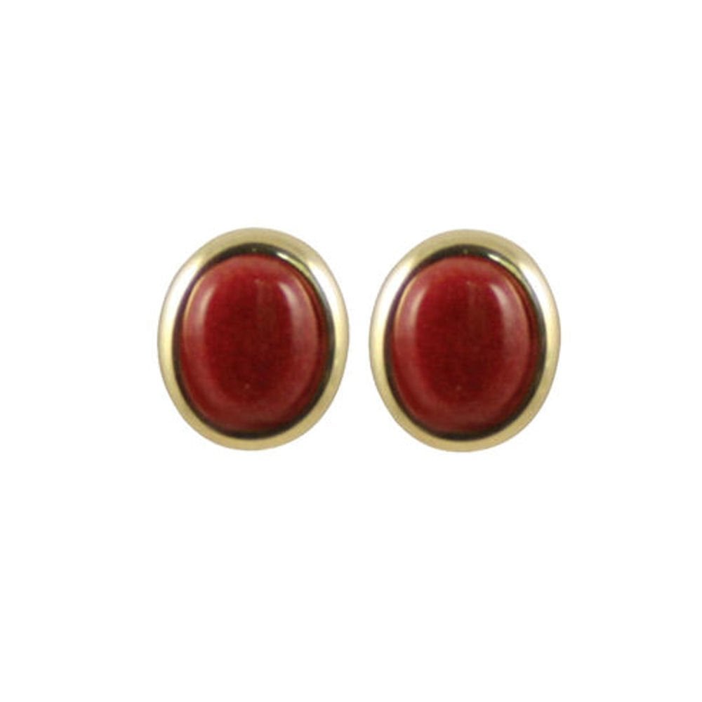 Minuet Red Mountain Jade Gold Pierced Earrings