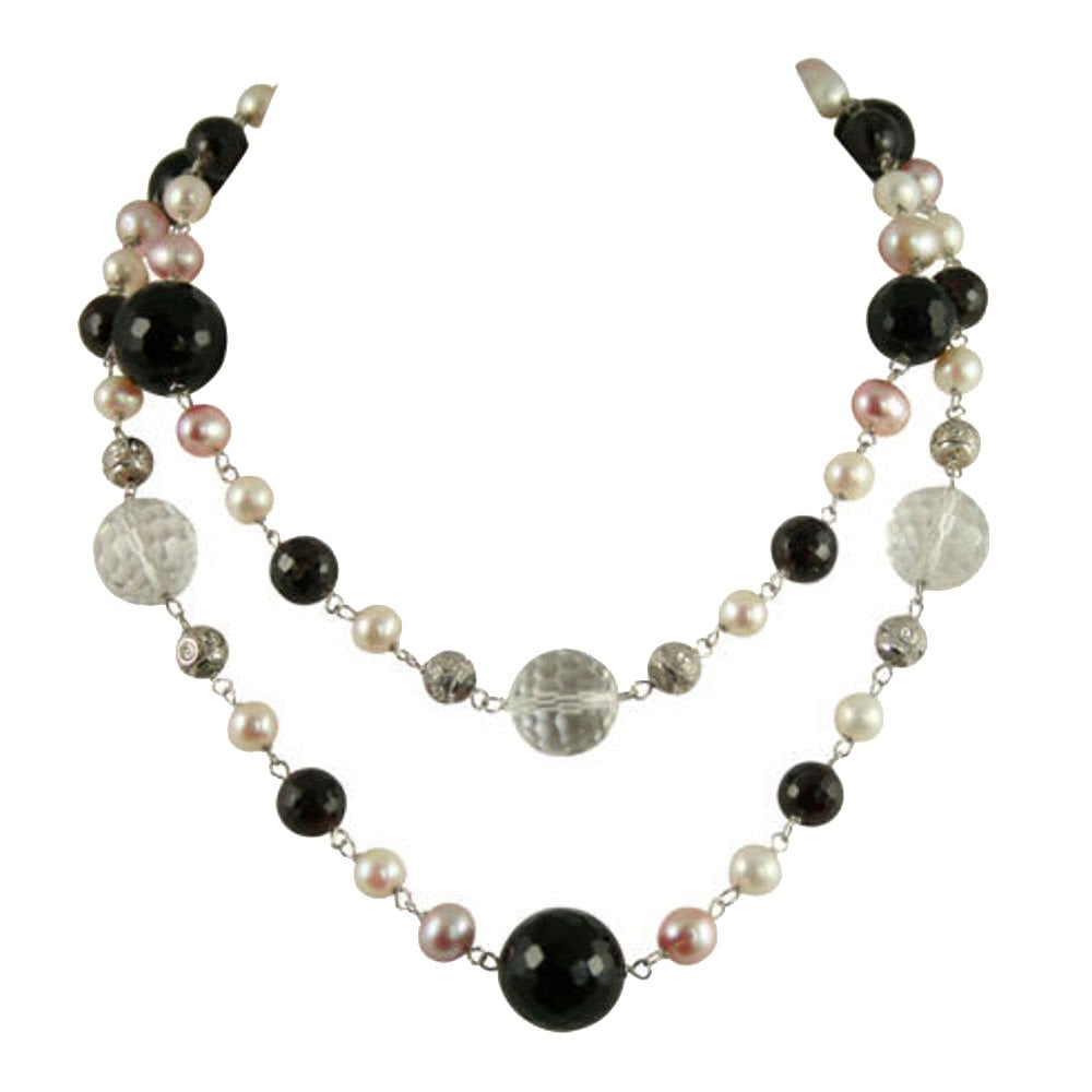 Sophisticated Garnet Gemstone Sterling Silver Necklace