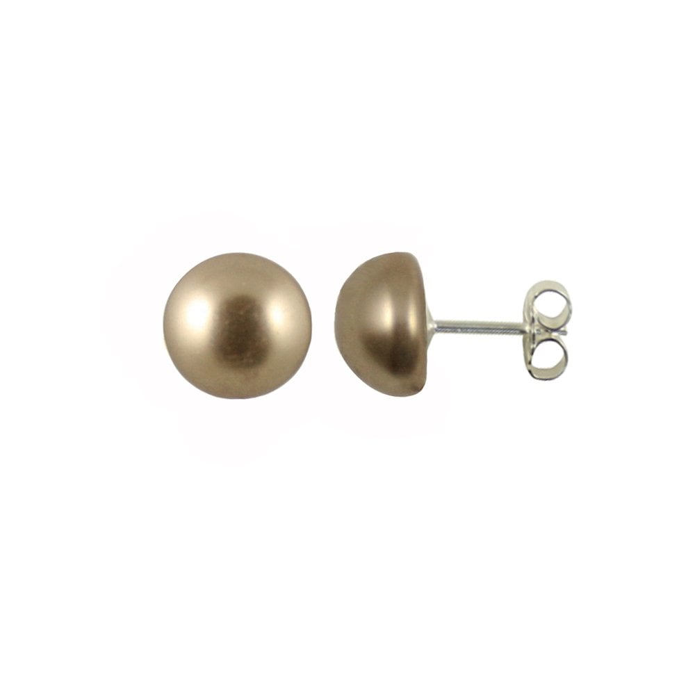 Ethereal Bronze Swarovski Pearl Stud Pierced Earrings