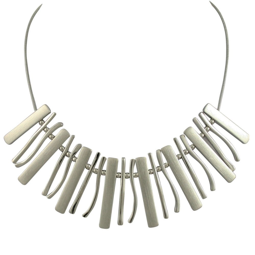 Contours Silver Tone Fashion Necklace