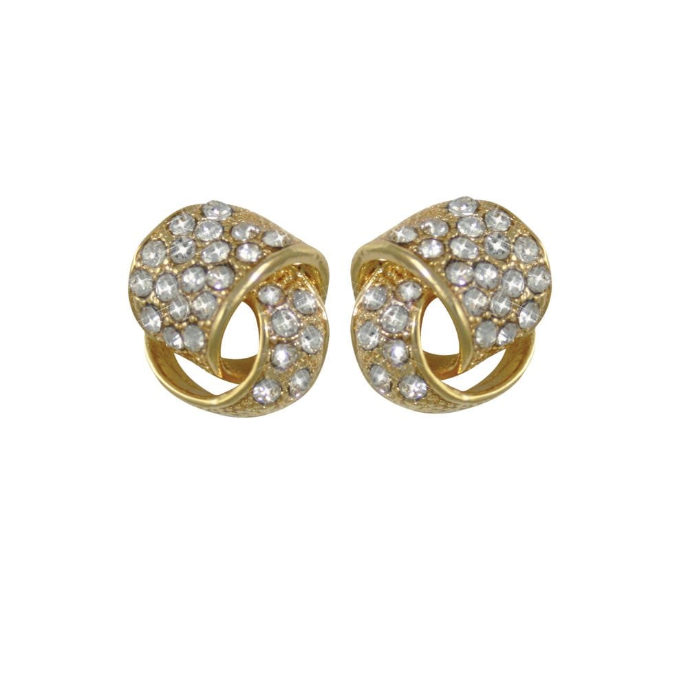 Rings Gold Diamante Stud Pierced Earrings
