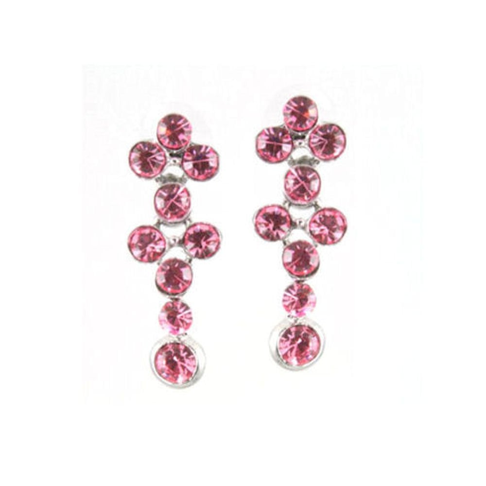 Rose Allure Pink Swarovski Crystal Pierced Earrings