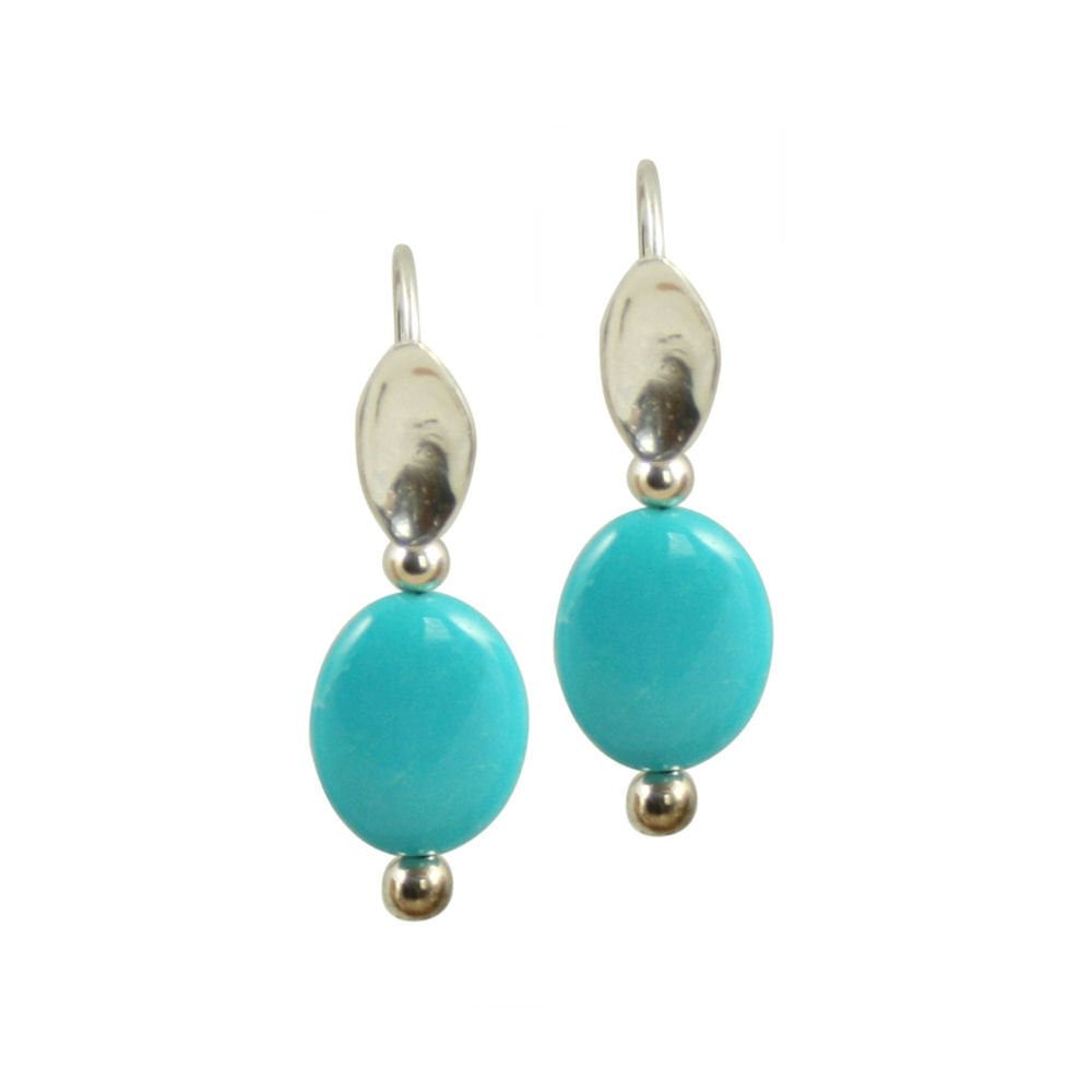 Three Wishes Turquoise Gemstone Drop Pierced Earrings