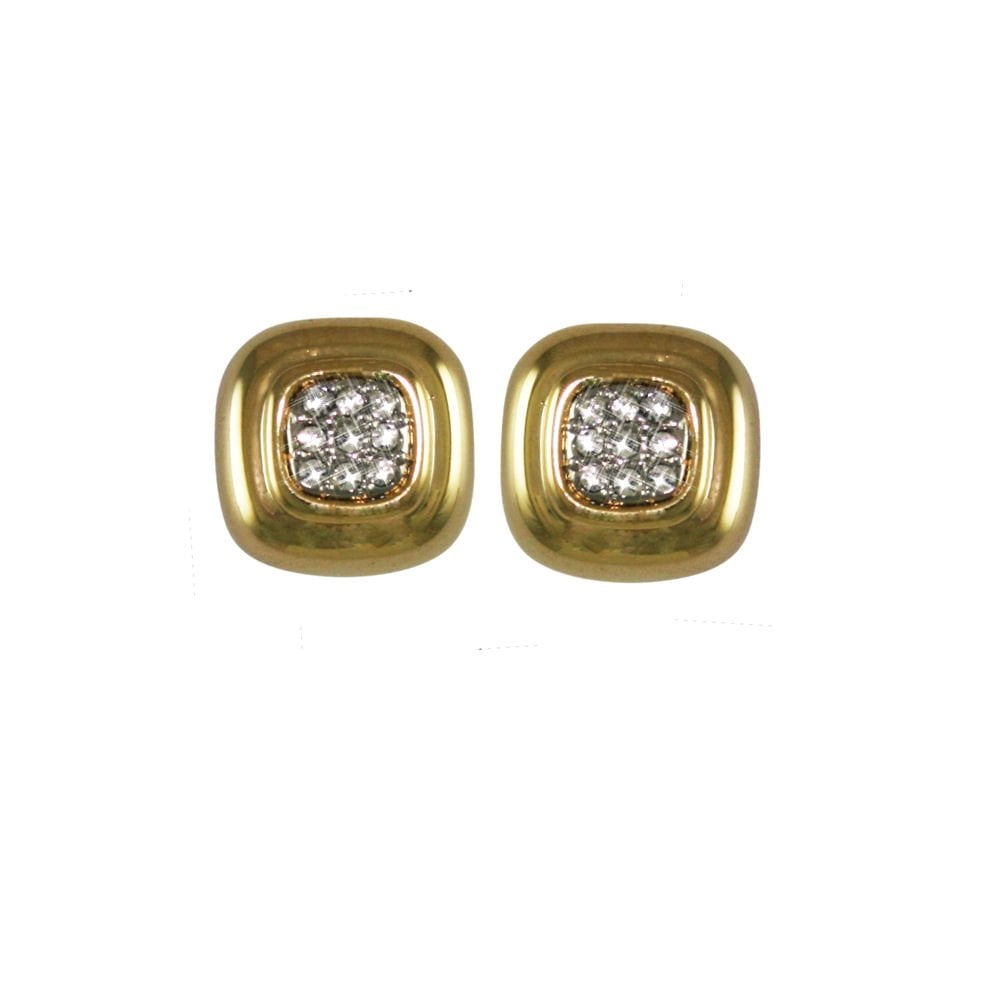 Supremo Diamante Gold Tone Pierced Stud Earrings