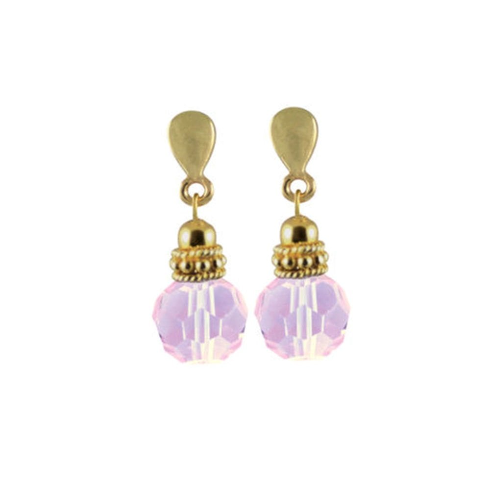 Jolie Tanzanite Swarovski Crystal Drop Pierced Earrings (Gold)