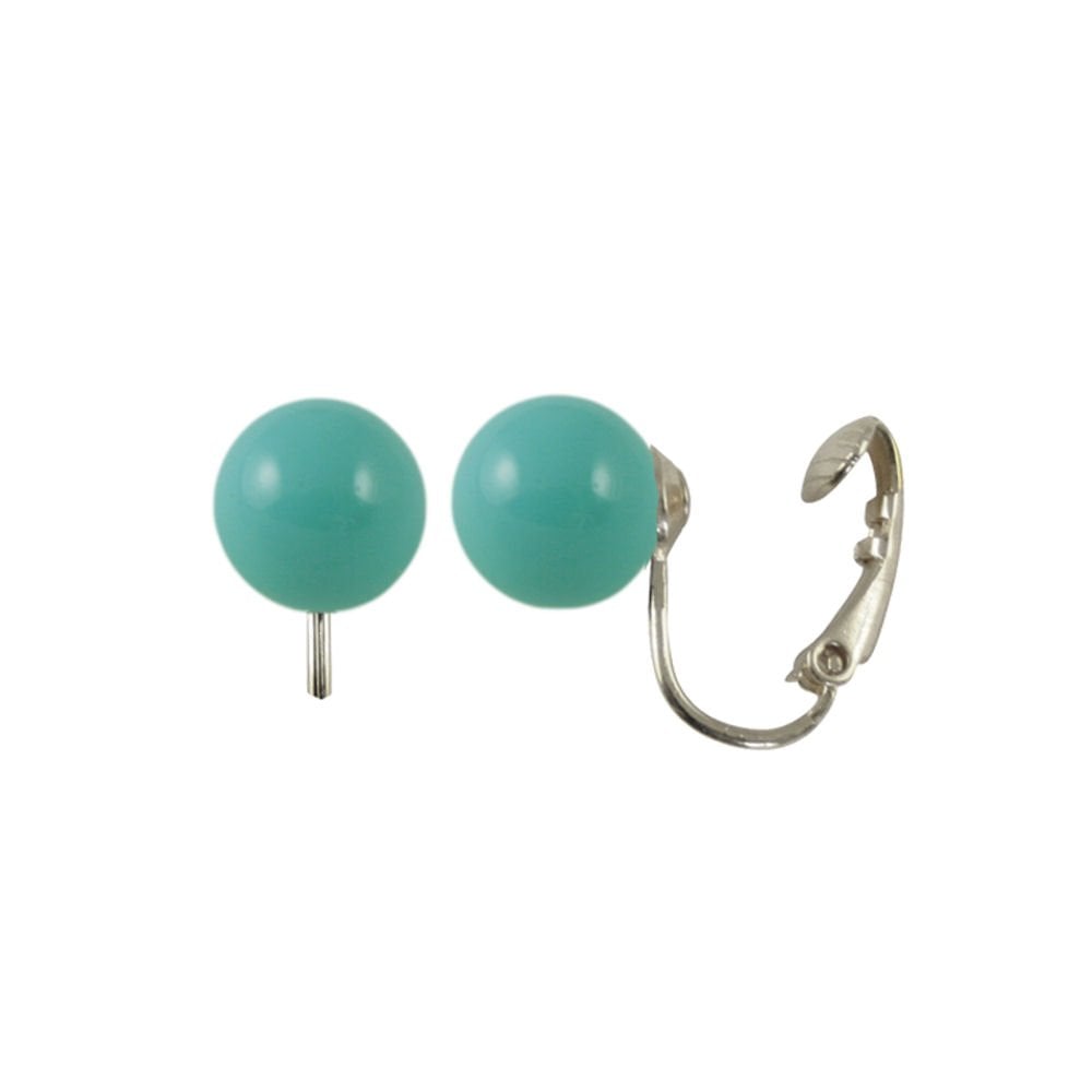 Belle Reconstituted Turquoise Silver Stud Clip On Earrings
