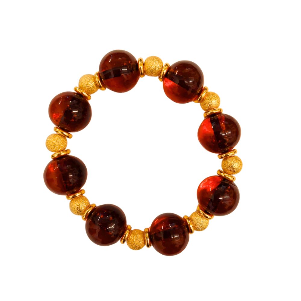Murano Amber Coloured Glass Bracelet